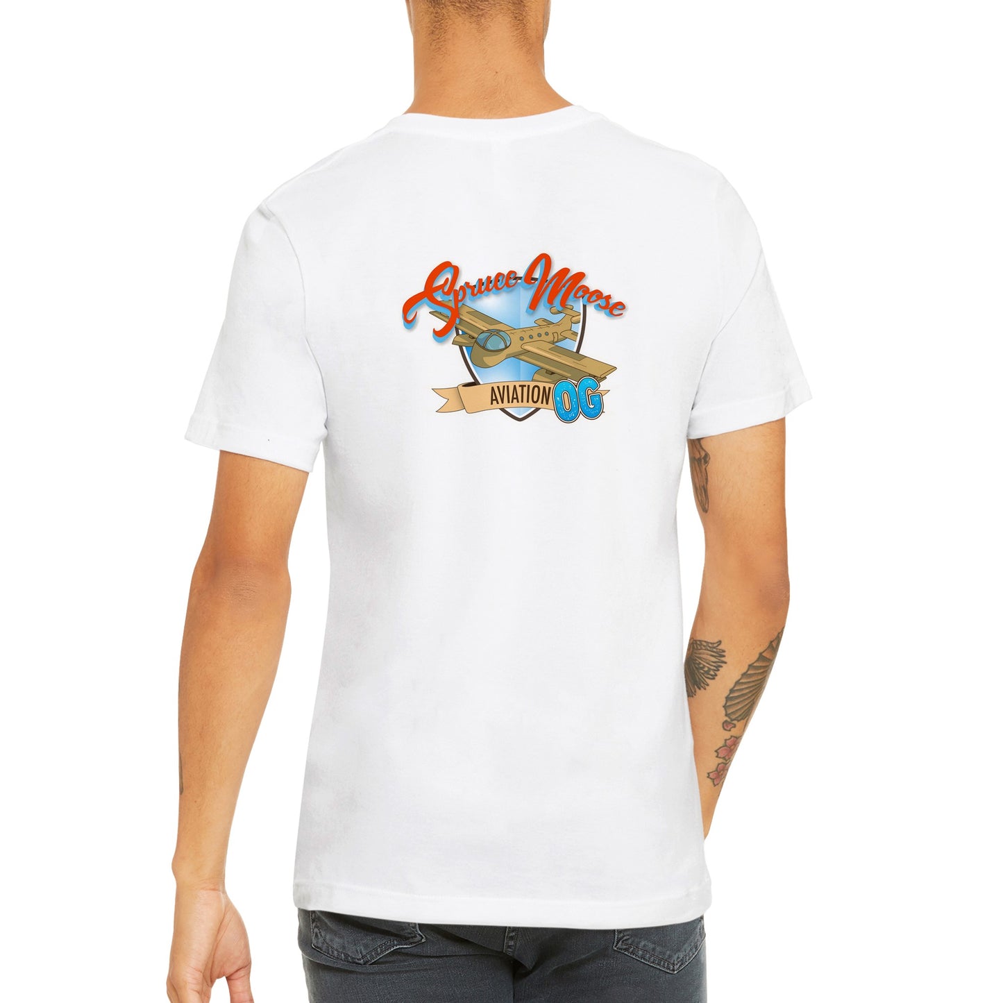 Spruce Moose Original (OG) - Front and Back Print - Premium Unisex Crewneck T-shirt